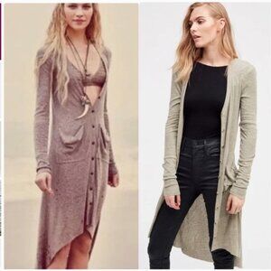 Free People Beach Ribbed Up Maxi Cardigan